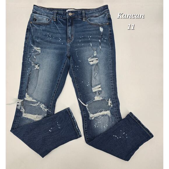 KanCan Distressed Paint Splatter Jeans Women’s Size 11/29 - Picture 1 of 5